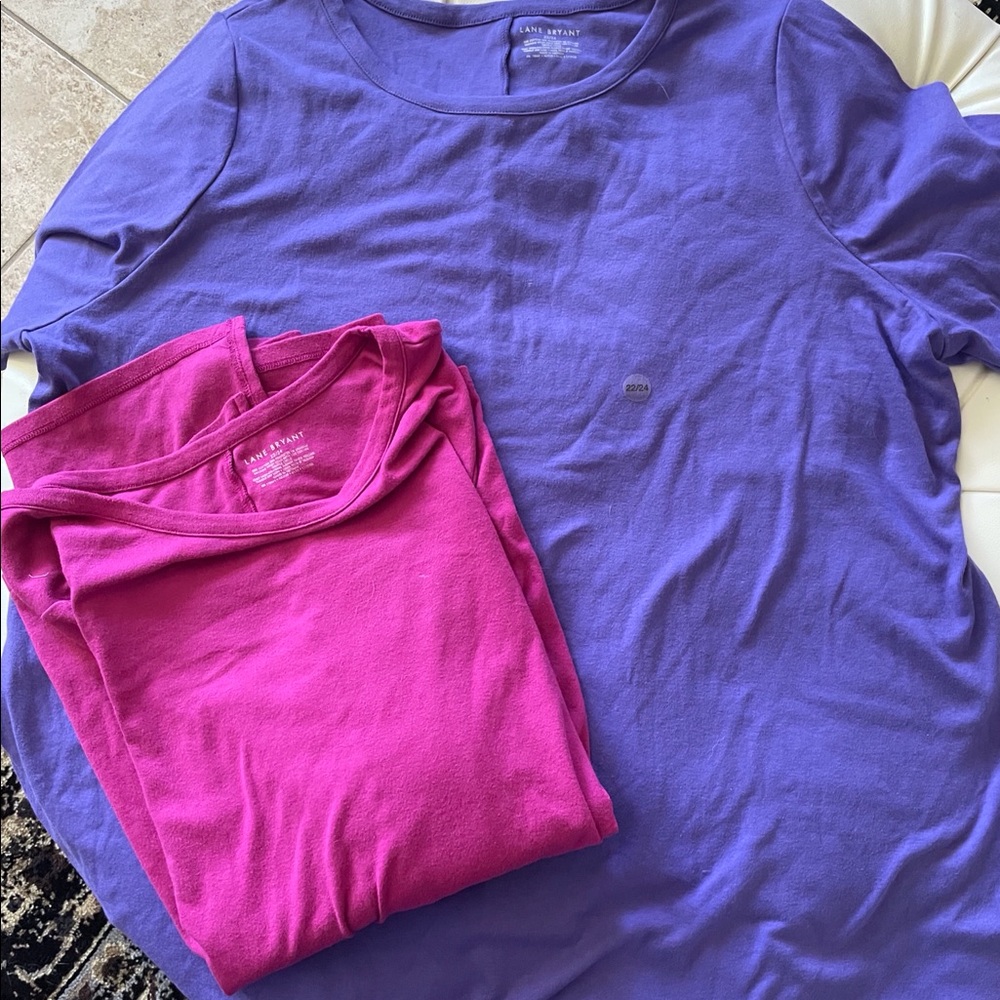 Lot of 2 Lane Bryant perfect fit tees in size 22/24, one NWT